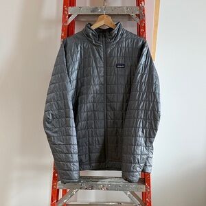Patagonia Nanopuff Primaloft Jacket men’s large grey full zip pockets quilted